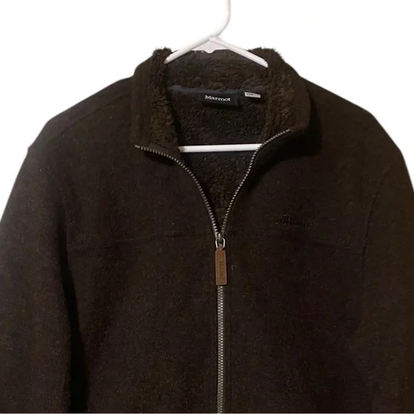 Marmot Wool Blend Full Zip Jacket Men Large Brown Outdoor Hiking Casual Gorpcore - Picture 14 of 16